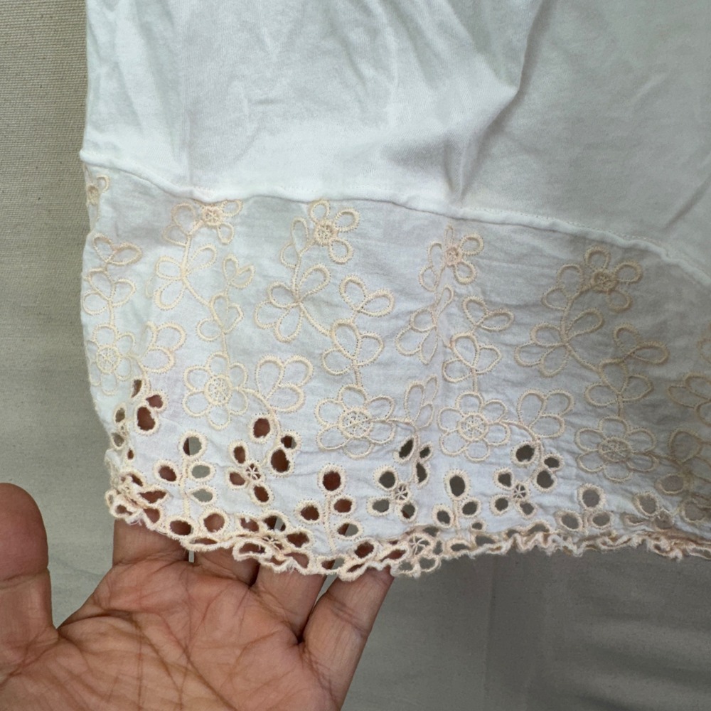 Hollister Babydoll Camisole Womens L White Eyelet Lace Boho Y2K Cottagecore Tank - Picture 7 of 9
